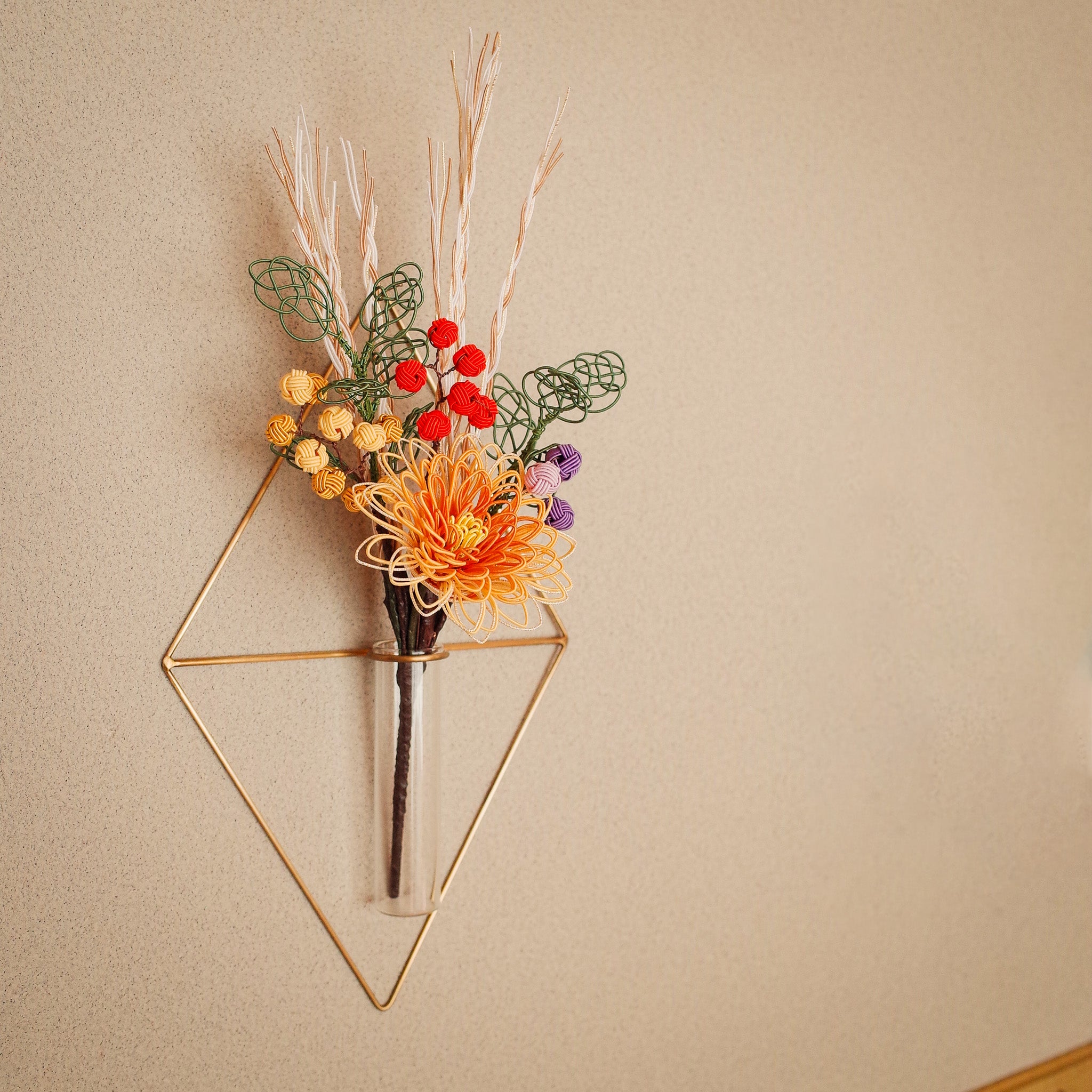 みのりのとき & PIKE セット|秋の実りの水引花と、真鍮の一輪挿し(選べる3種)