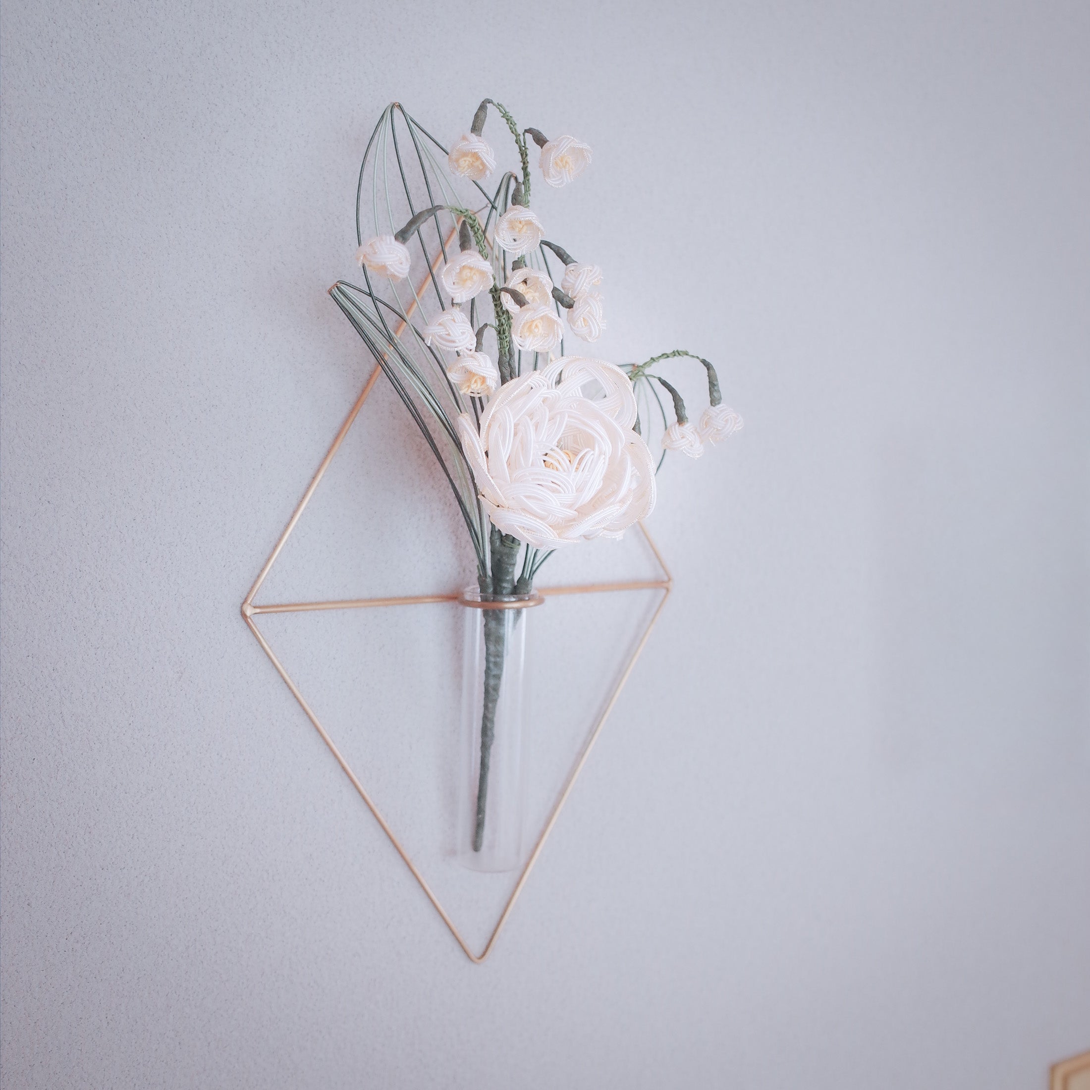 いのりのうた & PIKE セット|冬の祈りの水引花と、真鍮の一輪挿し(選べる3種)